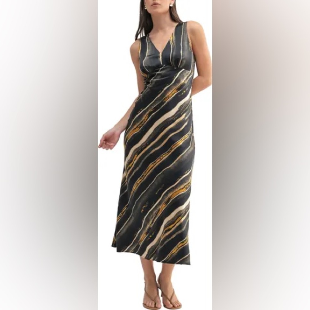 Mila Mae Abstract Floral Midi Dress